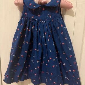 First Impressions Blue Dress with Flamingo Print